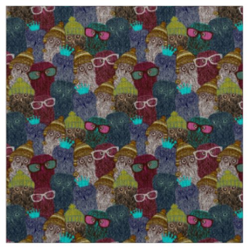 Owl in crown fabric