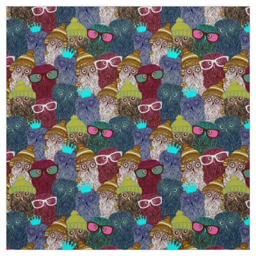 Owl in crown fabric