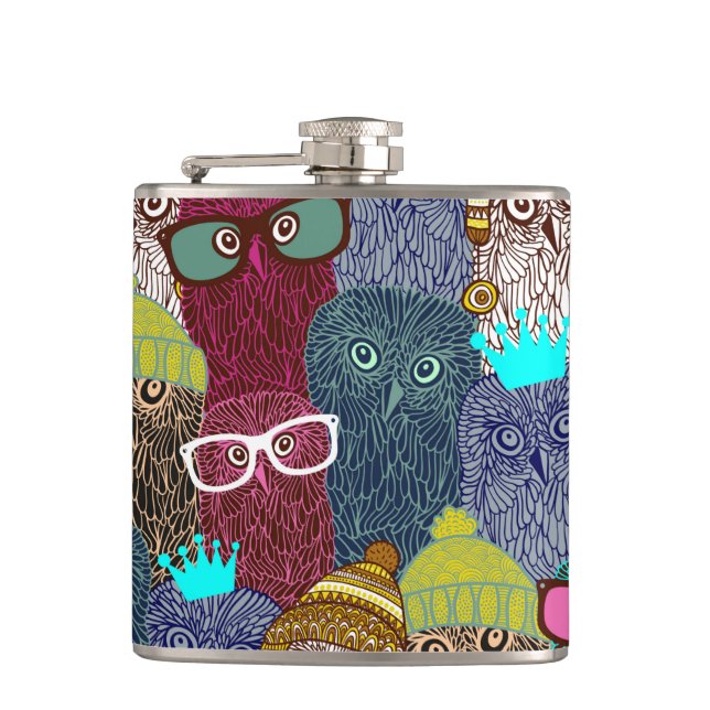 Owl in crown flask (Front)