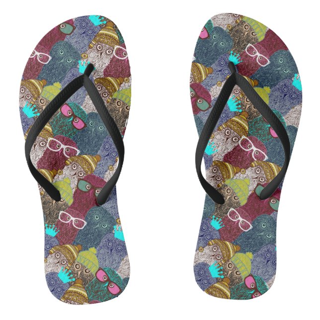 Owl in crown flip flops (Footbed)