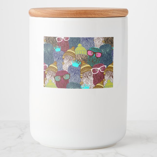 Owl in crown food label (Front)