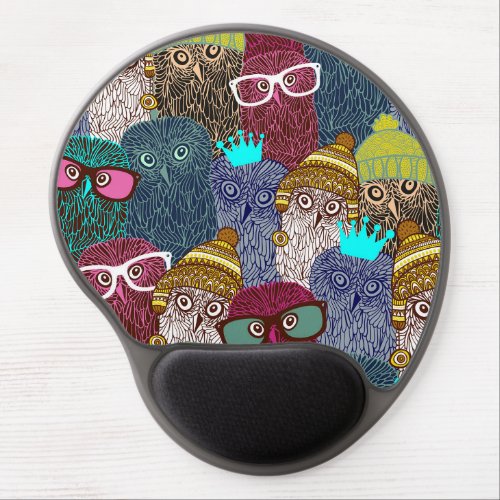 Owl in crown gel mouse pad