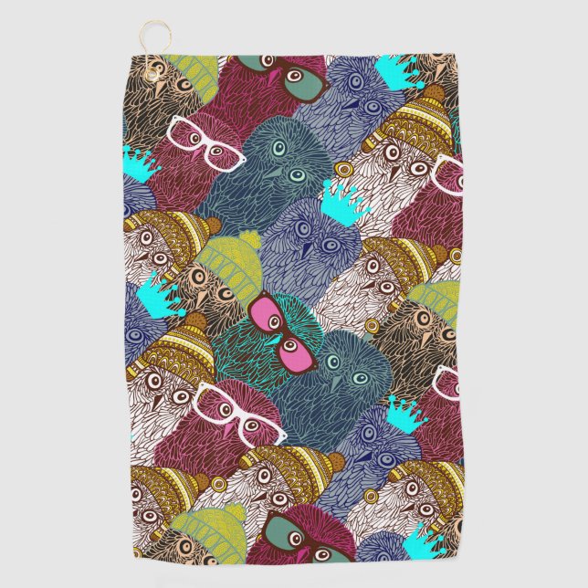 Owl in crown golf towel (Front)