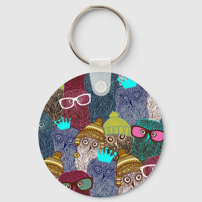 Owl in crown keychain (Front)