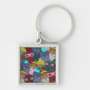Owl in crown keychain