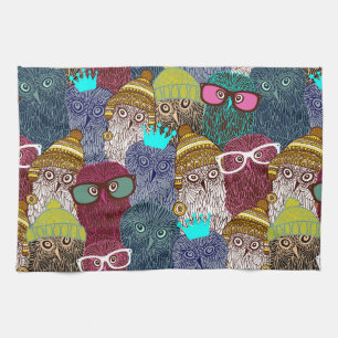 Owl in crown kitchen towel