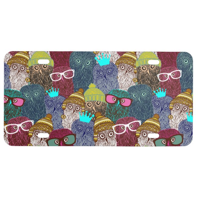 Owl in crown license plate (Front)