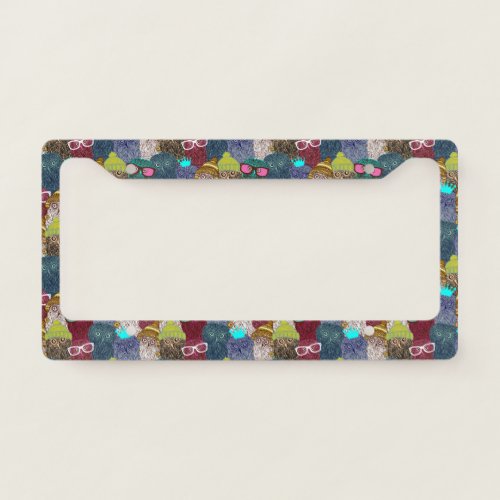 Owl in crown license plate frame