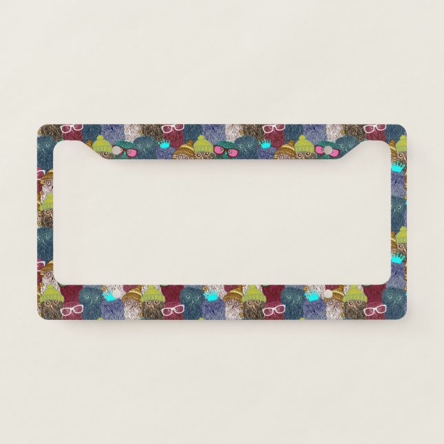 Owl in crown license plate frame (Front)