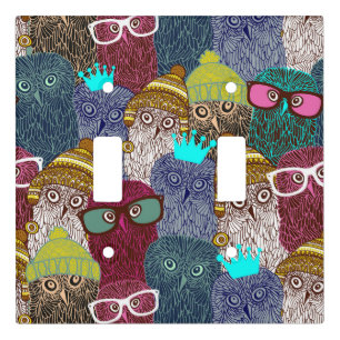 Owl in crown light switch cover