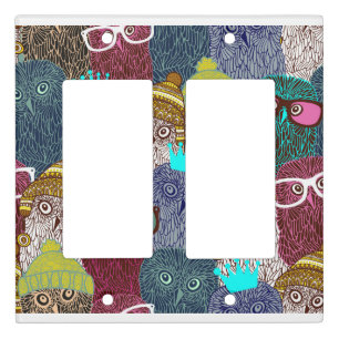 Owl in crown light switch cover