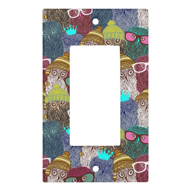 Owl in crown light switch cover (Front)