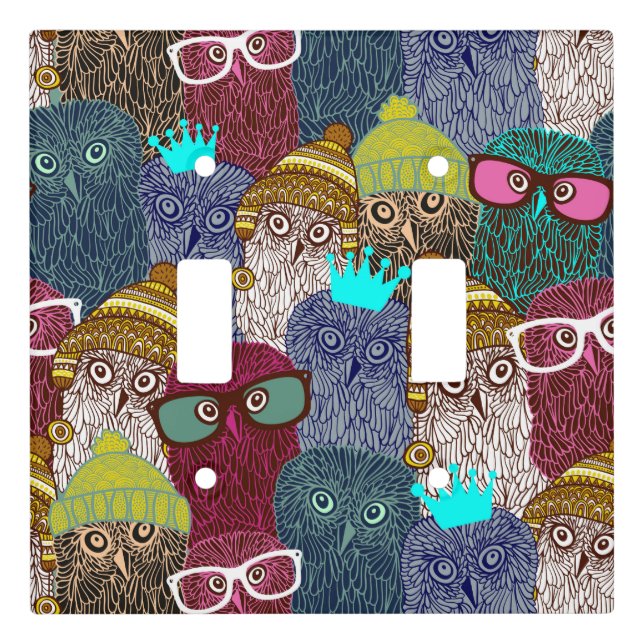 Owl in crown light switch cover (Front)