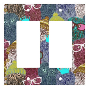 Owl in crown light switch cover
