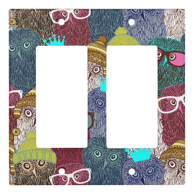 Owl in crown light switch cover (Front)