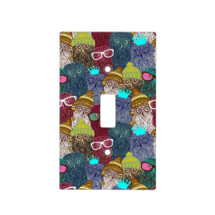 Owl in crown light switch cover
