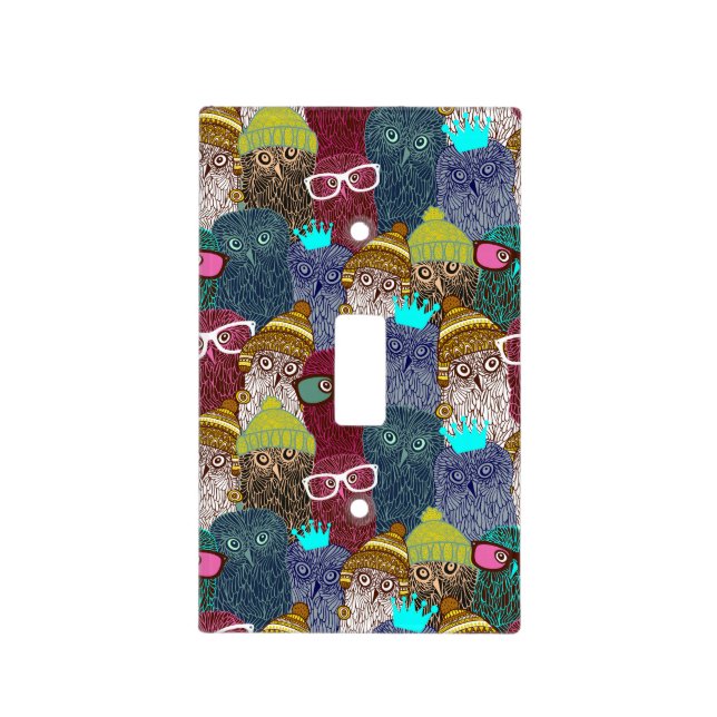 Owl in crown light switch cover (Front)