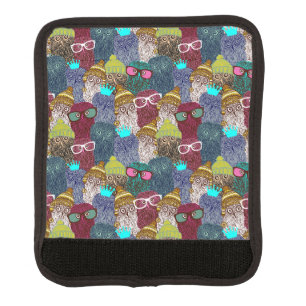 Owl in crown luggage handle wrap