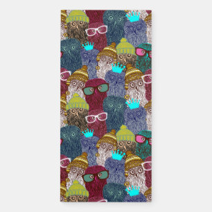 Owl in crown magnetic notepad