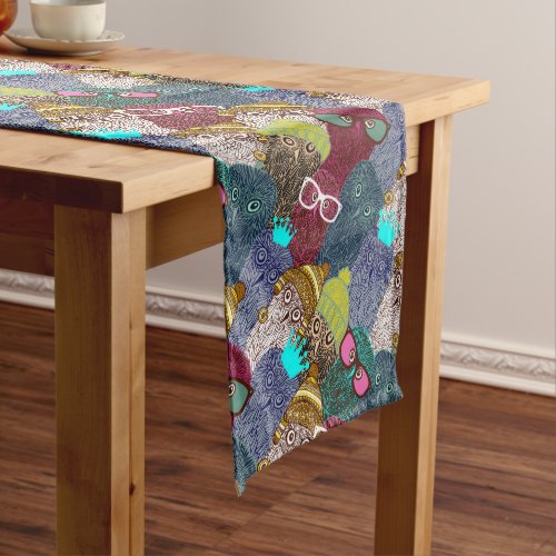 Owl in crown medium table runner