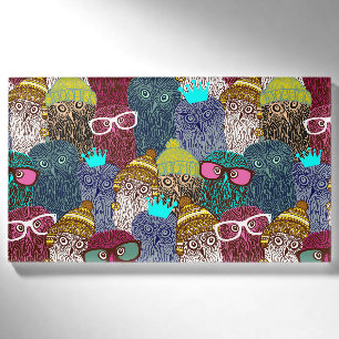 Owl in crown name tag