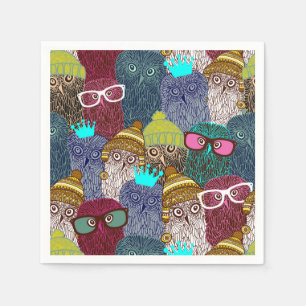 Owl in crown napkins