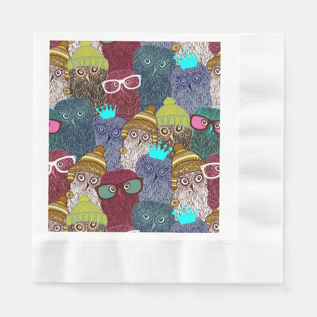Owl in crown napkins (Front)