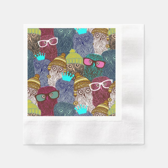 Owl in crown napkins (Front)