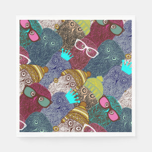 Owl in crown napkins