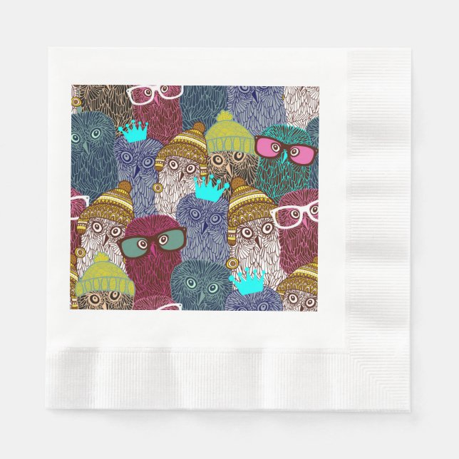 Owl in crown napkins (Front)