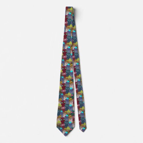 Owl in crown neck tie