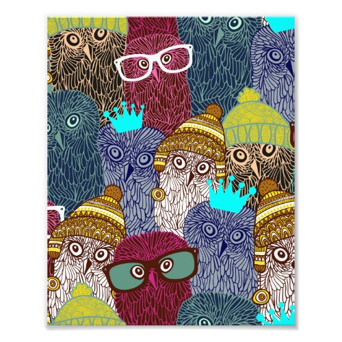 Owl in crown photo print