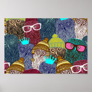 Owl in crown poster