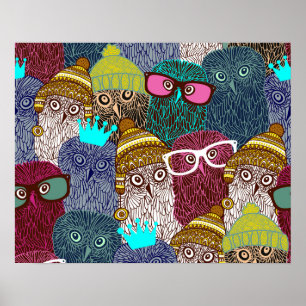 Owl in crown poster