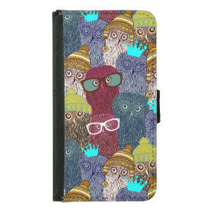 Owl in crown samsung galaxy s5 wallet case