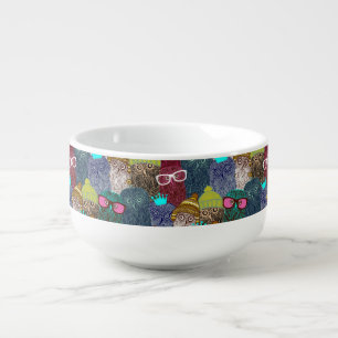 Owl in crown soup mug