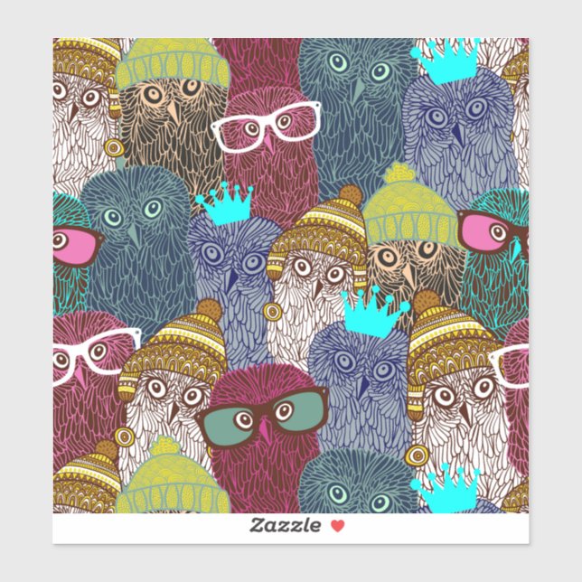 Owl in crown sticker (Sheet)