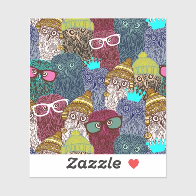Owl in crown sticker (Sheet)