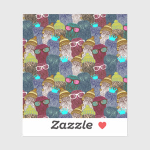 Owl in crown sticker