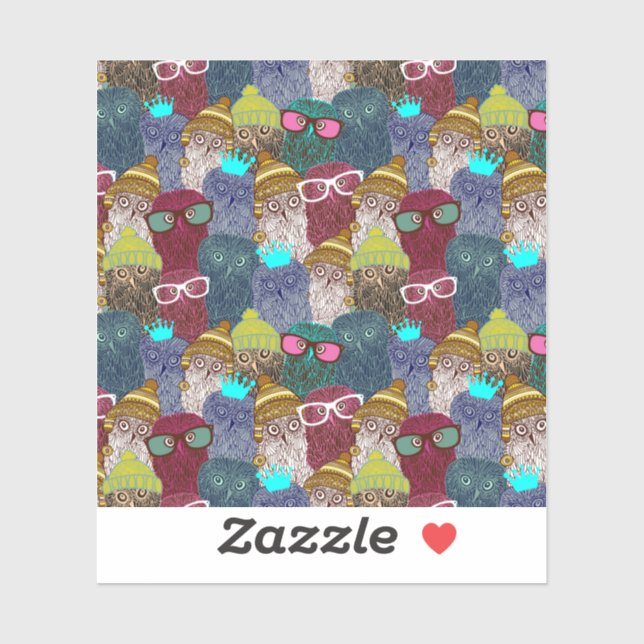 Owl in crown sticker (Sheet)