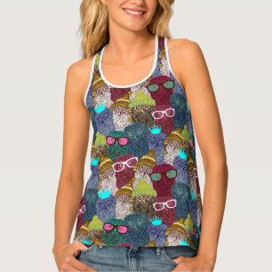 Owl in crown tank top