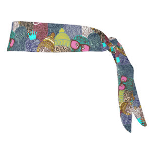 Owl in crown tie headband