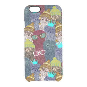 Owl in crown clear iPhone 6/6S case