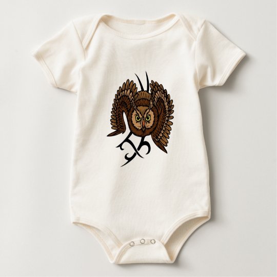 Owl in Flight Baby Bodysuit
