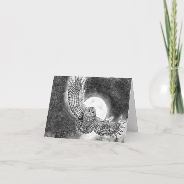 Owl in Flight Card (Front)