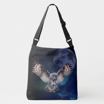 Owl In Flight Crossbody Bag by ErikaKai at Zazzle