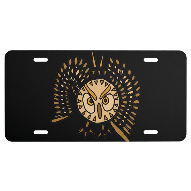 Owl in Flight Front License Plate (Front)