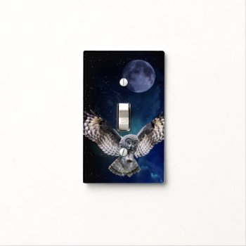 Owl In Flight Light Switch Cover by ErikaKai at Zazzle