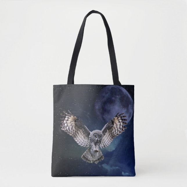 Owl in Flight Tote Bag (Front)
