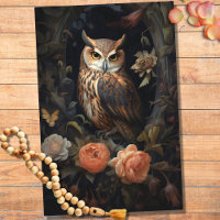 Owl in Flowers 1 Decoupage Paper
